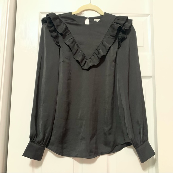 ♣️ (Make an Offer!) • H&M Ruffle Trim Satin Blouse - Picture 8 of 11